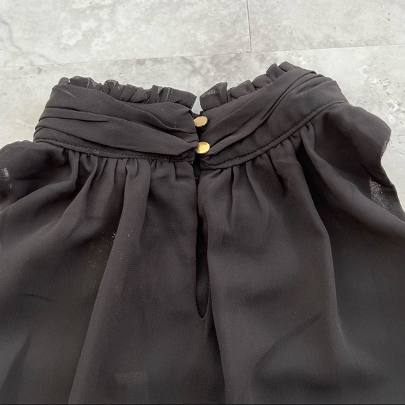 BLVD Black High Neck Sleeveless Loose Chiffon Top Size S - Picture 3 of 6